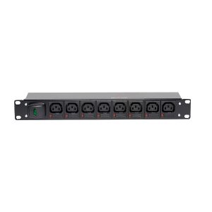 1U Horizontal IEC C13 Fused per Outlet PDU